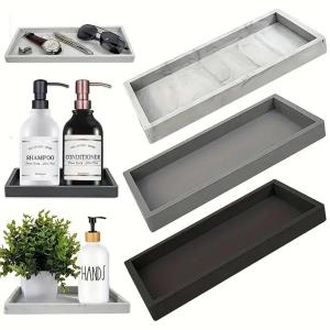 A Rectangular Silicone Aromatherapy Tray for Bathroom Non-Porous Vanity Table Marble Washbasin Tabletop Storage Decorative Tray