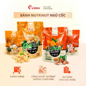 Lương khô mini - Bánh Nutrinut Ngũ cốc 195g - Bánh kẹo Libra