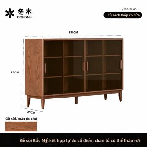 DONGMU | Tủ Sách Chống Bụi Có Khoảng Trữ Gỗ Thật