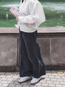 กางเกงขายาวทรงหลวมเอวสูงสำหรับผู้หญิง กางเกงขายาวทรงหลวมฤดูร้อนปี 2024 กางเกงขายาวทรงหลวมสำหรับผู้หญิง