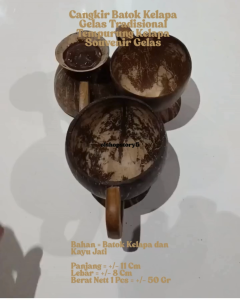 Cangkir Batok Kelapa - Gelas Tradisional Tempurung Kelapa - Souvenir Gelas