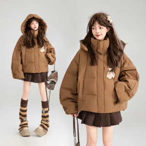 KEIKO | Heavily Insulated Hooded Stand Collar Down Jacket 90% White Duck Down