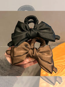 WENZHU | Elegant Bow Hair Claw Large Satin Fabric Ponytail Holder