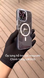 Ốp lưng trong suốt sạc nam châm từ tính cho iPhone 17 16 16E 15 14 13 12 Pro Max 14 15 Plus iP 15 Pro Max hiệu Likgus Crystal Magnetic - Trang bị đệm khí 4 góc chống ố vàng bảo vệ viền camera