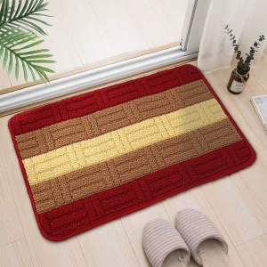 HOYAA Striped Door Mat Anti Slip Durable Fabric Floor Mat Rug Bath Mat for Bathroom Entrance Carpet
