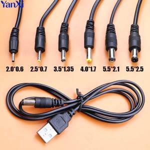 USB 2.0 Male A to DC 5.5x2.1 4.0*1.7 3.5*1.35 2.5*0.7 5.5*2.5 mm Plug Jack DC Power Cord Socket Connector 5V Supply Cable Line