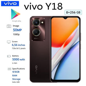 vivo | Vivo Y18 4G Smartphone 6.56 Inch 90Hz Display 5000mAh Battery 50MP HD Camera Helio G85 Octa Core Dual SIM Android Mobile Phone