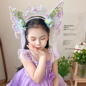 Handmade Childrens Floral Hairband Girls Headwear Flower Hair Accessories Traditional Hanfu Hair Decorations Travel Outfit