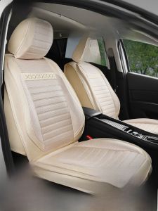 HELLOLEIBOO | All-Season Universal Full-Coverage Cotton Linen Car Seat Covers