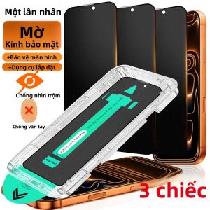 3Pack NNBILI Lớp Phủ Chống Oxy Hóa Bảo Vệ Màn Hình Mờ Cho iPhone Không Bụi Dễ Dàng Cài Đặt Chống Gián Điệp Chống Vân Tay Kính Cường Lực Chống Trầy Xước