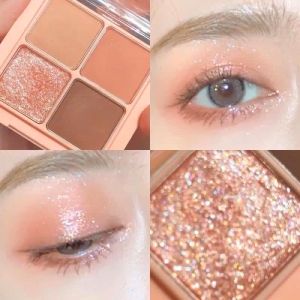 Glitter Eyeshadow 4 Colors Beauty Eyeshadow Palette Long-lasting Waterproof Eye Shadow Make Up