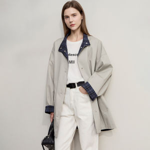 AMII | Two-way Wearable Simple Japanese Style Long Mid-season Windbreaker