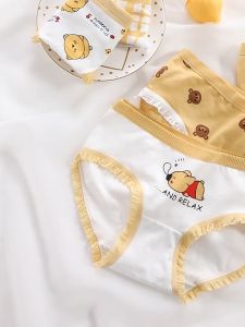 กางเกงชั้นในผู้หญิง ลายหมีพูน่ารัก🔆 ผ้าคอตตอน เนื้อผ้านิ่ม ไม่อึดอัด ไม่อับชื่น ไซส์m-xl เหมาะสำหรับน้ำหนัก 40-70KG กางเกงในแฟชั่นสตรี  NY032