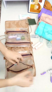 Túi Đựng Mỹ Phẩm 4 Trong 1 Mỗi Ngăn Có Khóa Kéo Chống Nước Xếp Gọn Mang Đi Chơi Đi Làm Tiện Lợi