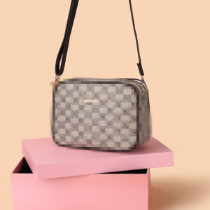 Túi Đeo Chéo PVC in Họa Tiết Đơn Giản Cho Nữ Túi Đeo Vai Vuông Mềm Có Khóa Kéo Túi Đựng Điện Thoại Di Động Cỡ Lớn Túi Đeo Chéo Thường Ngày