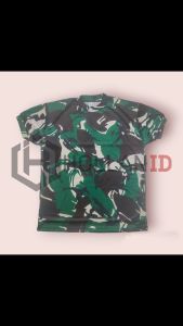 Baju Kaos Dryfit TNI Angkatan Darat Hijau Loreng Malvinas Tangan Pendek (Tentara AD)