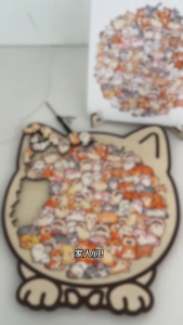 Wooden Jigsaw Puzzle Animal Shaped 108 Pieces Irregular 3D Cat Dog Bear DIY Assembly Stress Relief Home Decor Stand
