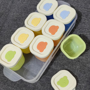 Babys Small Complementary Food Box Steamed Cake Mold Ice Tray Babys Complementary Food Mini Box with Lid