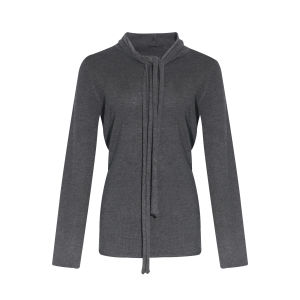YIKEXIAOYEMEI | Áo Sweater Dài Tay Màu Xám cho Nữ