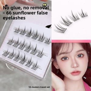 Natural Looking Tea Rose Single Cluster Segmented False Eyelashes Easy to Use No Glue Needed for Beginners Sweet Girl