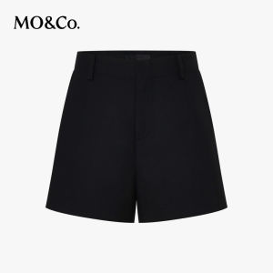 MO&Co. | Mid-low Waist A-line Cotton-wool Short Black
