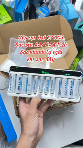 Sạc Beston 12 slot Pin AA & AAA C9025L - C2025 Ni-Mh 1.2V 12 Slot Smart LCD pin karaokepin đồ chơi