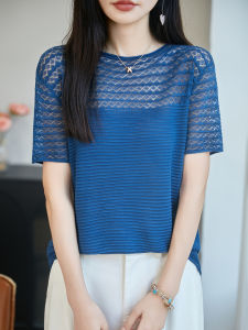 YUEXINYIRONG | Old Money Style Linen Crochet Knit Top