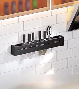 Wall Mounted Kitchen Knife Storage Rack with Chopsticks Holder Cutlery Storage Kitchen Organizer