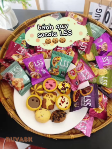 [1KG] Bánh Quy Socola LSS Nhân Chảy Bơ Sữa Thơm Ngon - Bánh Quy LSS Mix Vị Socola Bơ Sữa Dâu - Bánh Quy Ruvask
