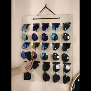 15 Slot Wall Mount Eyewear Holder Hanging Sunglasses Eyeglasses Storage Organizer Bag