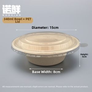 NUOXIAN | Disposable Eco-friendly Biodegradable Round Food Containers for Takeout Home and Commercial Use