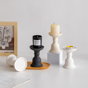 Modern Minimalist Ceramic Candle Holder Tall Legs Aromatherapy Home Decoration Romantic Atmosphere Photography Props Decorations