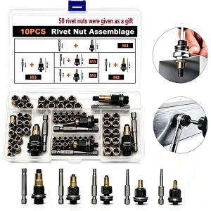 Đinh tán xe đai ốc Bộ công cụ trục gá M3 ‑ M8 Bộ đinh tán bằng tay bộ đinh tán bằng thép carbon cho ô tô công nghiệp tự làm