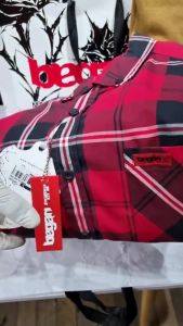 Began - Kemeja Pria SlimFit Lengan Panjang Berbahan Katun 100% Halus Premium Kotak-Kotak Merah
