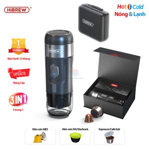 Máy pha cà phê mini HiBREW H4A cầm tay 3 trong 1 sử dụng mọi nơi pha cafe espresso cà phê viên nén nóng và lạnh hàng chính hãng