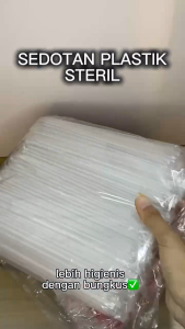 (SUMMER PLASTIC)【DUS】SEDOTAN STERIL 6MM*20CM / SEDOTAN HITAM PLASTIK STERIL HIGIENIS / SEDOTAN PLASTIK LANCIP