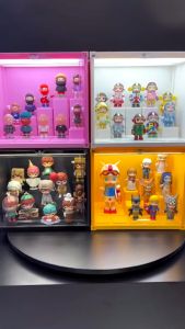 คอนเทนเนอร์มีไฟ แบบเหลี่ยม แถมชั้นปรับระดับ ไฟต่อกันได้ แถมadapter ใส่โมเดล popmart ฟิกเกอร์ WCF