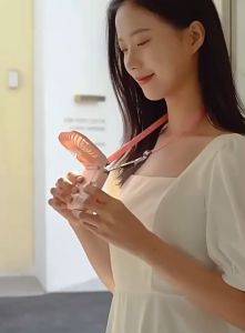Portable Digital Display Fan Outdoor Camping Power Bank Fan Folding Hanging Neck Usb Charging Fan