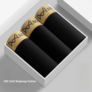 miiow | Pure Cotton Mens Underwear Breathable Antibacterial Boxer Shorts Youth Large Size Briefs Comfortable Mid Waist Design