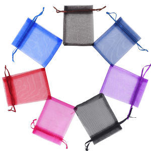 50pcs/Bag Adjustable Drawstring Organza Bags Jewelry Packaging Bags Candy Wedding Bags Wholesale Gifts Pouches