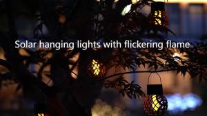 XIWANGFIRE | Solar LED Outdoor Flame Effect Hanging Lantern Out Waterproof Garden Decoration Lamp Solar Fairy Light For Patio Garden Yard