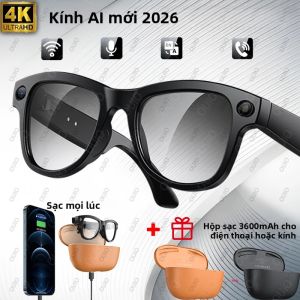 Kính Thông Minh AI 4K HD 2025 Với Camera 800MP Gọi Bluetooth Pin 290mAh Bộ Nhớ 32GB Điều Khiển Bằng Giọng Nói Dùng Cho Mục Đích Thông Thường