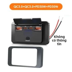 Bộ Sạc Xe Hơi USB 4 Cổng Có Màn Hình Kỹ Thuật Số PD QC3.0 Bộ Sạc Nhanh Cho Xe Buýt RV Xe Tải Xe Máy Ổ Cắm 12V