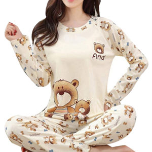 Casual round Neck Neck Printed Womens Pajamas Casual round Neck Print Pajamas for Women