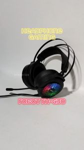 HEADSET GAMING RGB Headphone Full Bass Stereo Gamers Earphone Handsfree PC Komputer Laptop Robot G30