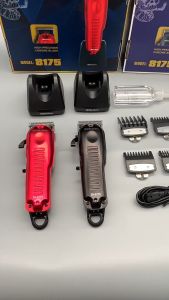 WAER Cordless Hair Clipper for Barbers with Precise Cutting Electric Hair Trimmer for Men Standing Recharge Dock Black