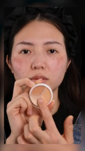 Kem Che Khuyết Điểm Ba Màu Che Mọi Khuyết Điểm Quầng Thâm Mắt Giúp Lớp Makeup Trở Nên Mịn Màng Che Phủ Mụn