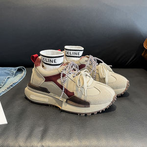 Retro Style Womens Sneakers Heightening Inner Design Fashionable Casual Sports Shoes Color Block Design Comfortable Leisure Shoes