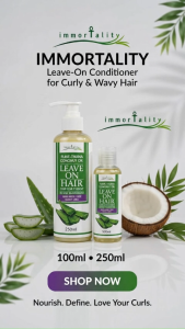 Immortality Leave-On Conditioner for Curly & Wavy Hair | Aloe Vera + VCO 100ml/250ml