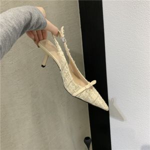 Giày Cao Gót Hở Mũi Thắt Nơ ElingStudio Mùa Xuân 2025 Giày Cao Gót Mũi Nhọn Thanh Lịch Cho Nữ Giày Cao Gót Thời Trang Thường Ngày